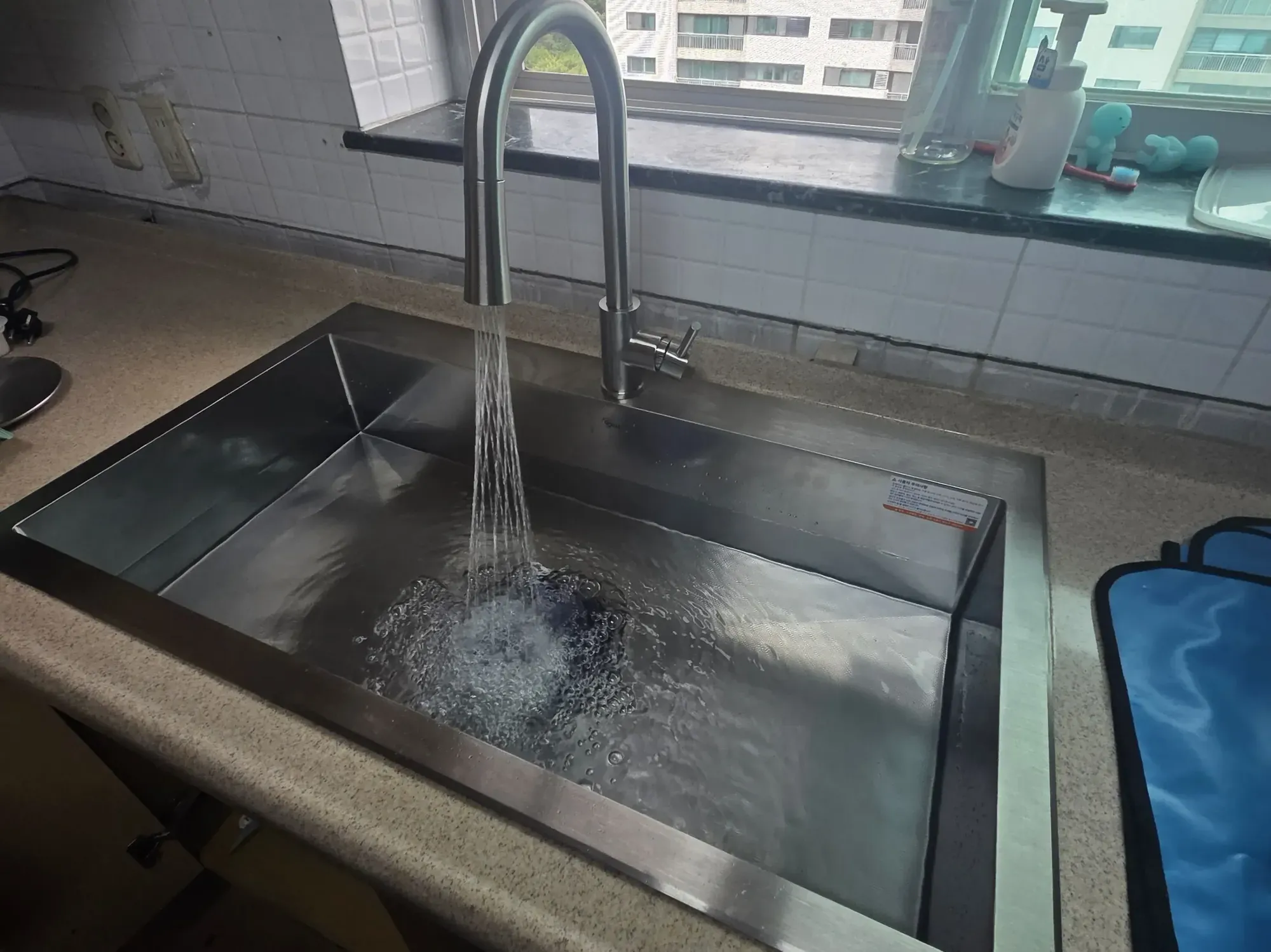 시공 후 강남구 개포동 우성3차아파트 주방 인셋 싱크볼 교체 완료