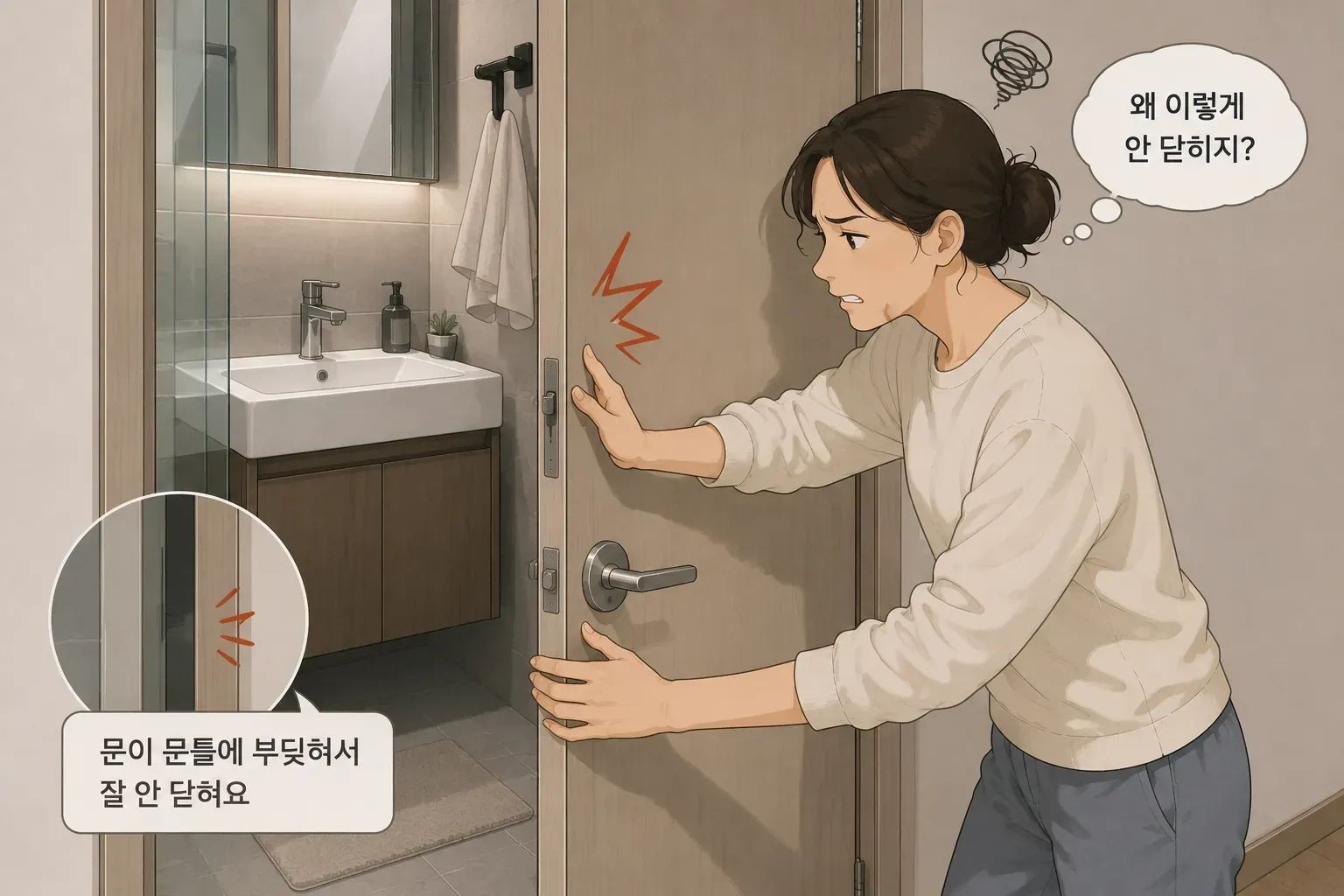 강남구 개포동 경남아파트 욕실문 간섭 수리 시공 비용 이미지 2